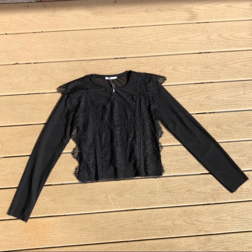 Zara Black Sheer Top